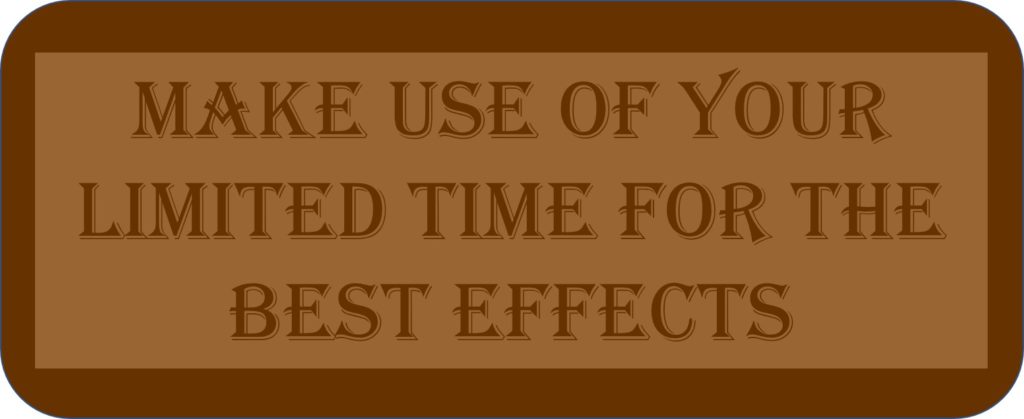 Make Use Of Your Limited Time For The Best Effects